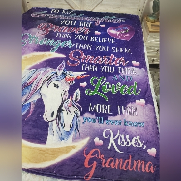 625- Blanket To My Granddaughter From Grandma Motivational NWT - Picture 4 of 6